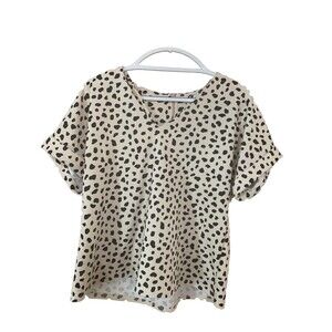 Melloday/ Anthropologie Women’s White With Black Design,back Zip Up Size. M. B28